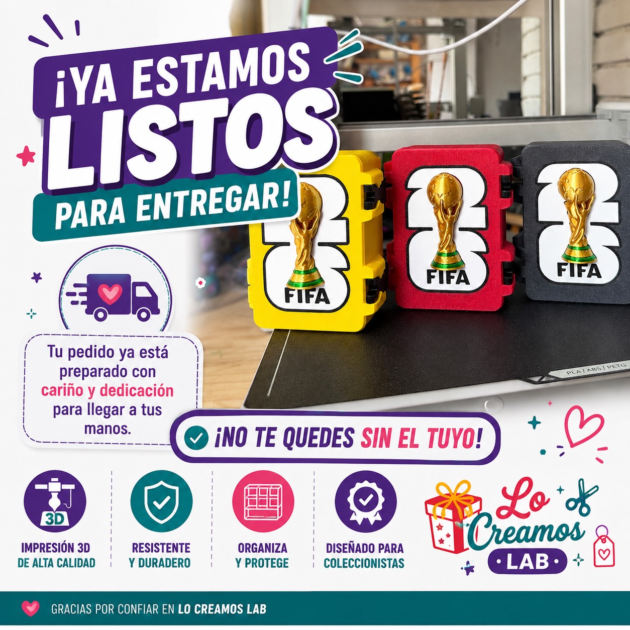 Cajas impresas en 3D para coleccionistas