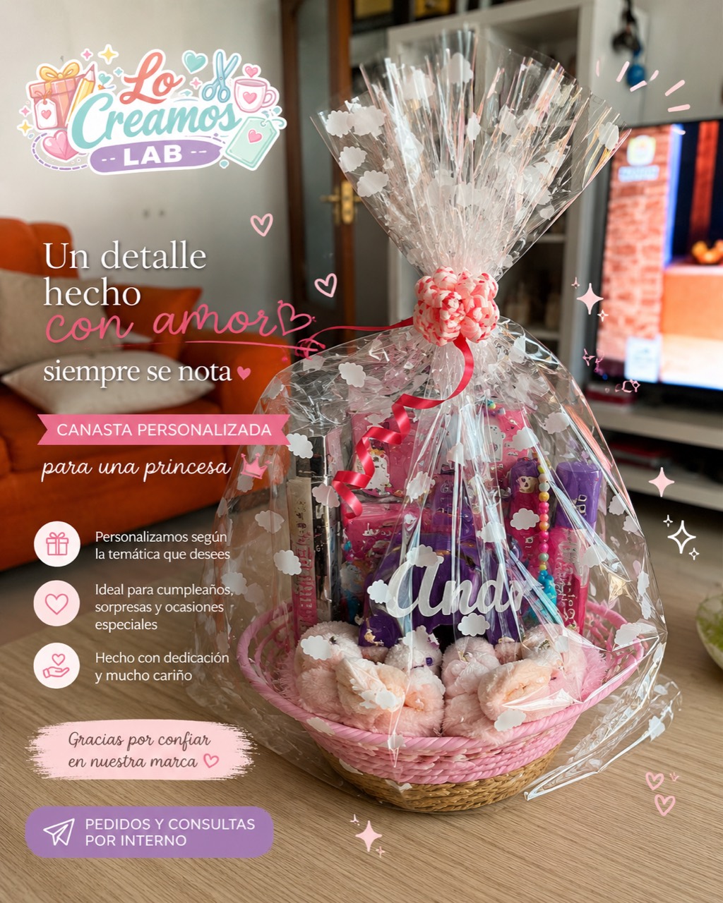 Canasta de regalo personalizada